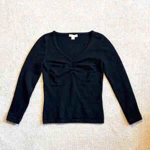 Women’s Michael Kors Collection Black Sweater, Italian Yarn, Size M
